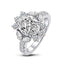 Brilliant Flower Oval Moissanite Diamond Halo Ring