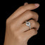 Three Stone Emerald Created White Diamond Ring