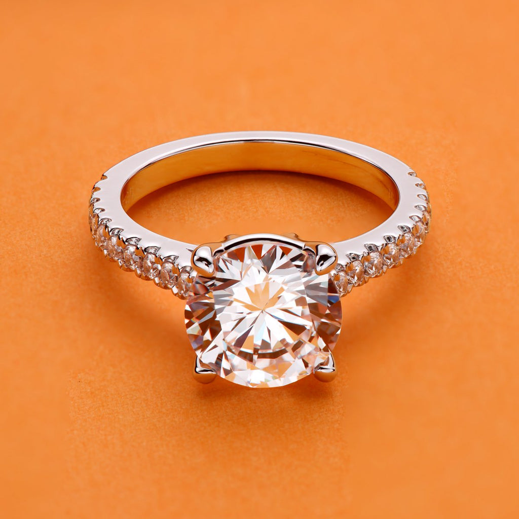 Round Cut Created White Diamond Ring