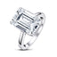 6 Carat Emerald Cut Platinum Plated Created Diamond Solitaire Engagement Wedding Ring 925 Sterling Silver