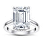 6 Carat Emerald Cut Platinum Plated Created Diamond Solitaire Engagement Wedding Ring 925 Sterling Silver