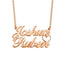 Heart Love Necklace Engraved Two Names With Hollow 18K Gold Plated
