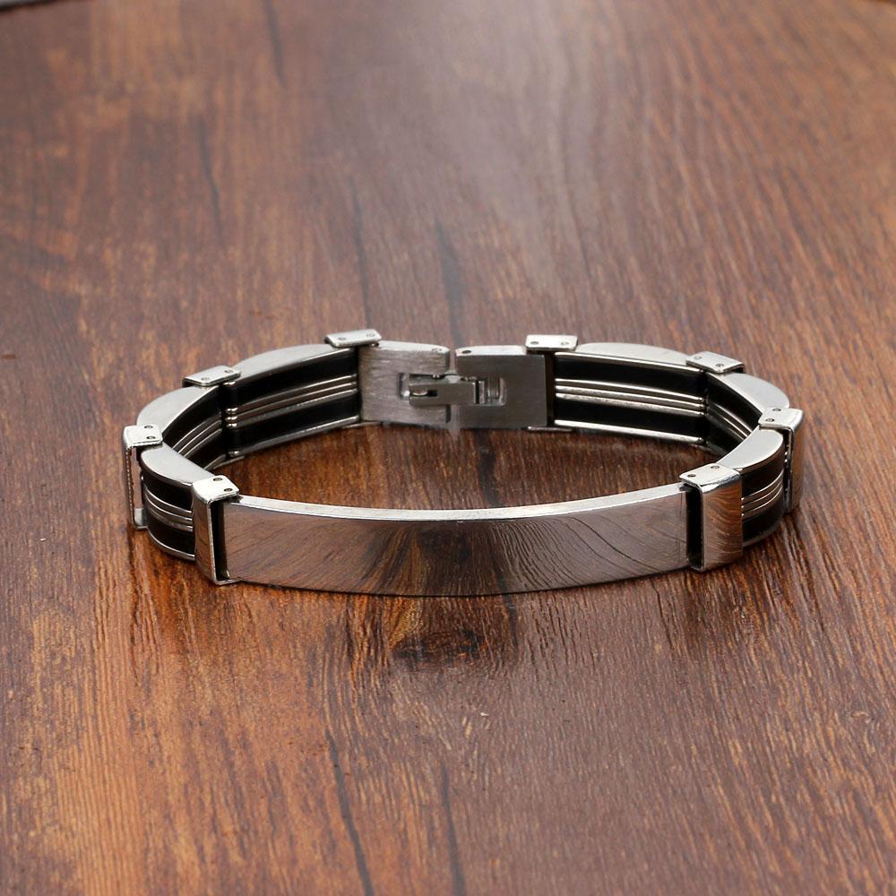 Stainless Steel ID Bracelet for Men Women Kids Engravable Personalized Chain Bracelet