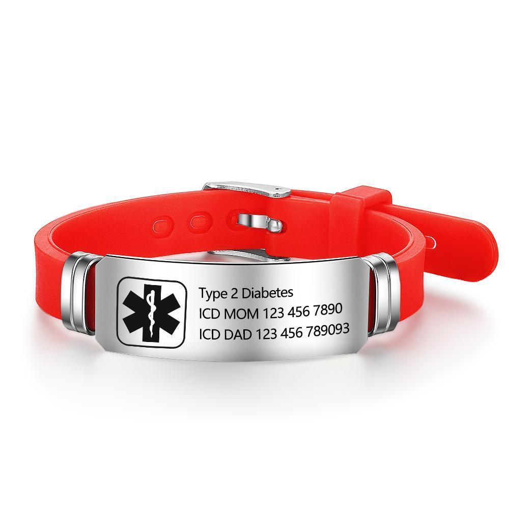 Engraved Bracelet Adjustable Silicone Personalized Wristband
