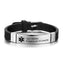 Bracelet for Men Women Kids Ajustable Engravable Wristband Black