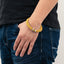 Mens Leather Bracelet with Bead Leather Braided Bracelet for Men Multi-Layer Bracelet Black