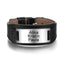 Men Leather Bracelet Adjustable Personalized ID Bracelets Engraved Bracelets Black Father's Day Gift