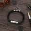 Personalized Bracelets For Men Black Braided Leather Bracelet Engraved 4 Names
