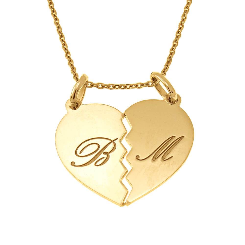 Breakable Heart Necklace With Initials