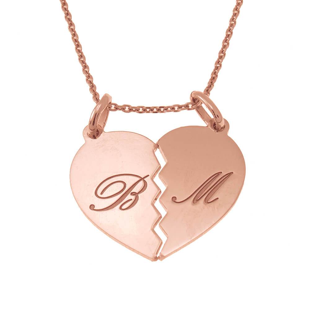 Breakable Heart Necklace With Initials
