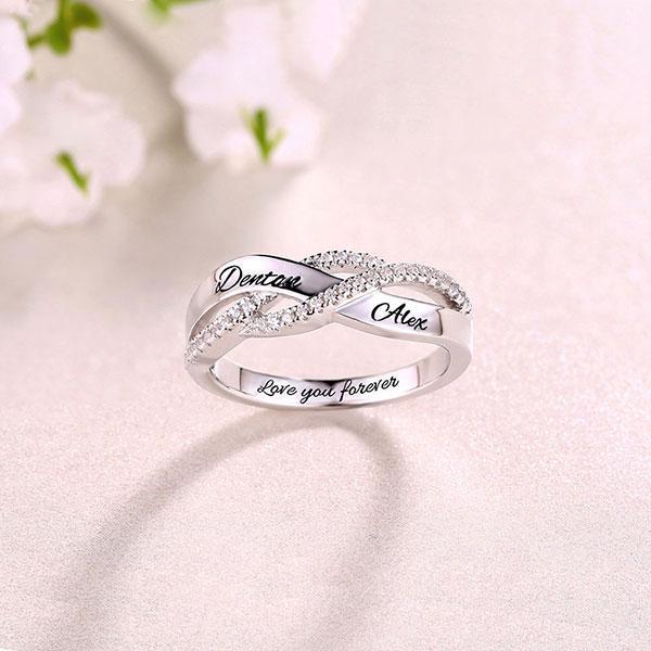 Personalized Twisted Name Ring