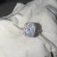 14K/18K Gold Two-Tone 7.0ct Radiant Cut White Created Diamond Halo Ring