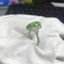14K/18K Gold Halo 6 Carat Pear Shaped Green Created Diamond Vintage Ring