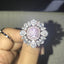 14K/18K White & Rose Gold Two-Tone 1.0ct Radiant Cut Pink Created Diamond Luxury Flower Ring