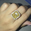 14K/18K Gold 10ct Radiant Cut Yellow Created Diamond Halo Twist Ring