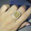 14K/18K Gold 10ct Radiant Cut Yellow Created Diamond Halo Twist Ring