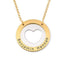 Circle Heart Love Necklace 925 Sterling Silver With Personalized Name
