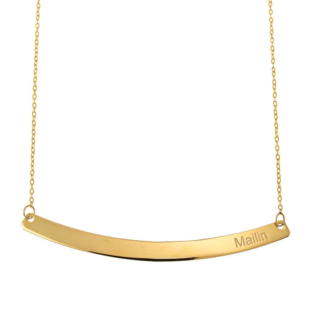 Curved Bar Name Necklace