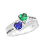 Personalized Two Name Ring With Birthstone