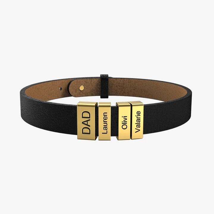 Adjustable Personalized Gift Kids Name Bracelet For Dad