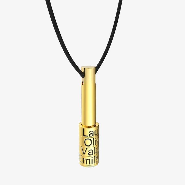 Engraved Family Name Bar Necklace For Men