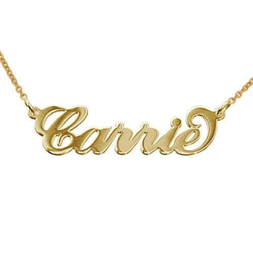 18k Gold Carrie Classic Name Necklace Gift for Women Girls - ZULRE