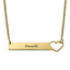 18K Gold Love Heart Bar Necklace with Engraving Name Gift for Women - ZULRE