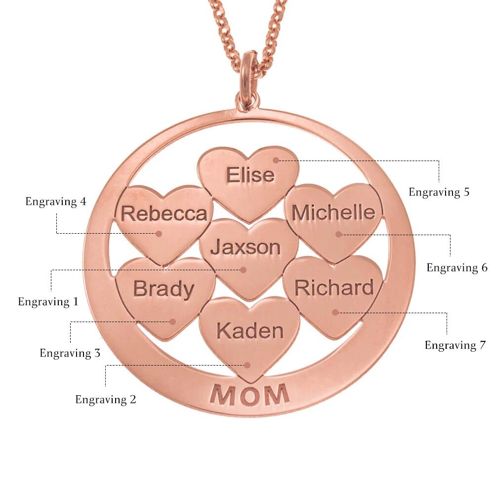 Circle Hearts Mom Necklace