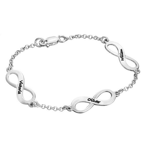 Multiple Infinity Bracelet in Silver