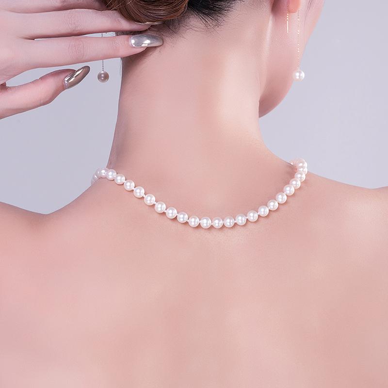 Mother's 925 Silver Bucket Freshwater Pearl Necklace