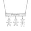 Engraved Bar Necklace With Kids