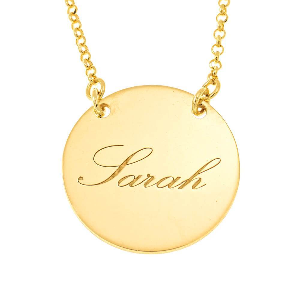 Engraved Disc Name Necklace