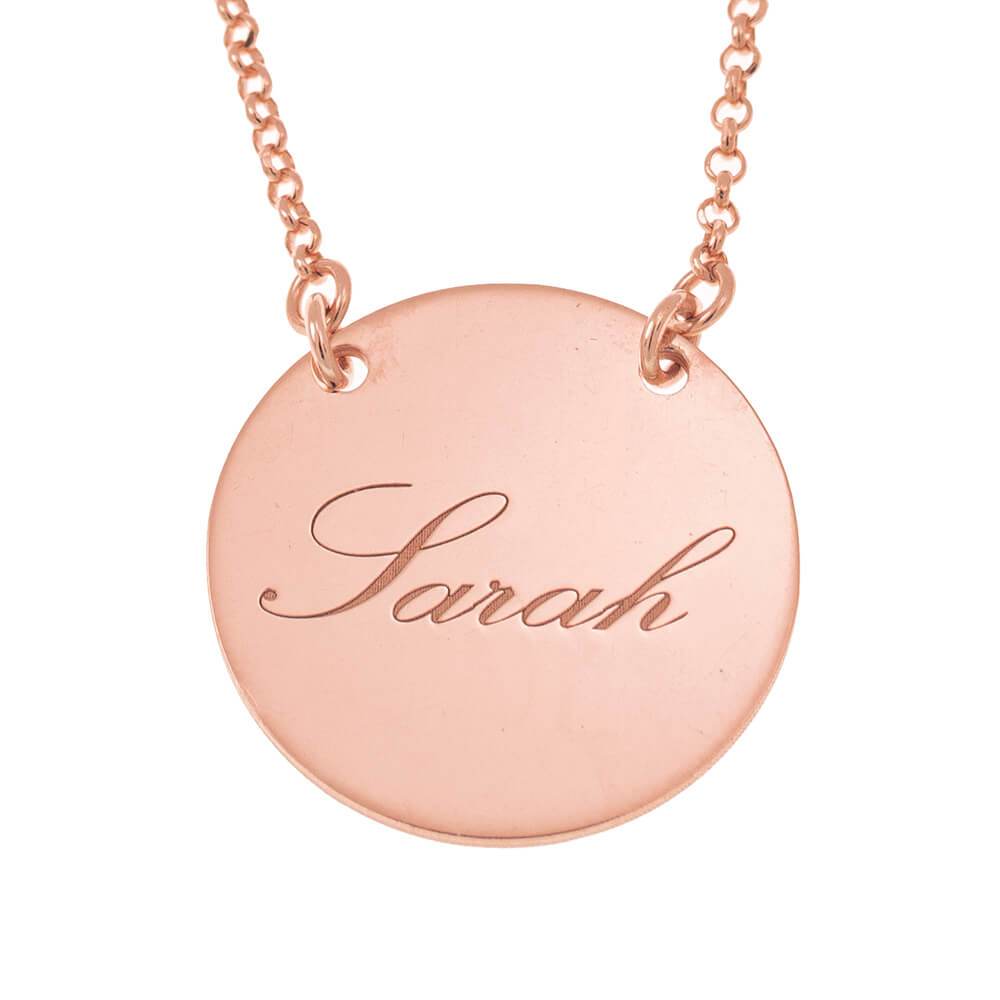 Engraved Disc Name Necklace