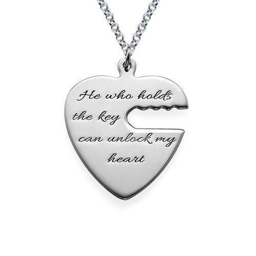 Personalized Customized Key to My Heart Couple Necklace 925 Sterling Silver