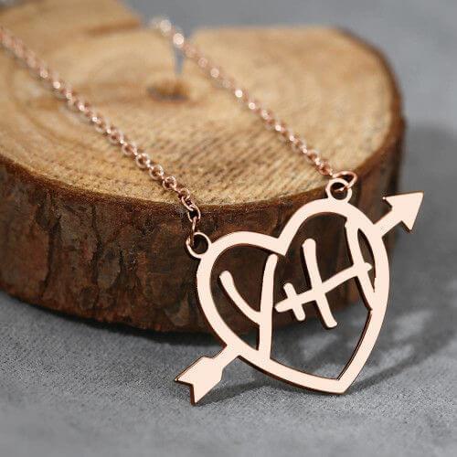 Sterling Silver Cupid's Arrow Name Necklace