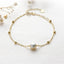 18K Yellow Gold Freshwater Pearl Double Chain