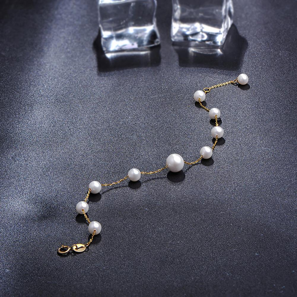 18K Yellow Gold Freshwater Pearl Rround Pearl Bracelets