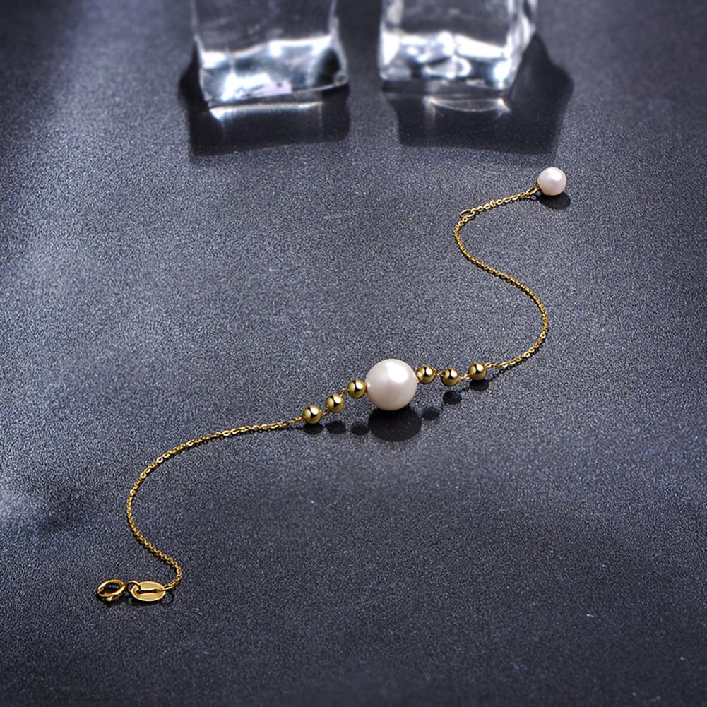 18K Freshwater Pearl 6 Small Gold Beads Bracelets
