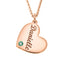 Heart Name Necklace With Birthstone