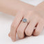 Round Cut Moissanite Diamond V Shaped Halo Ring