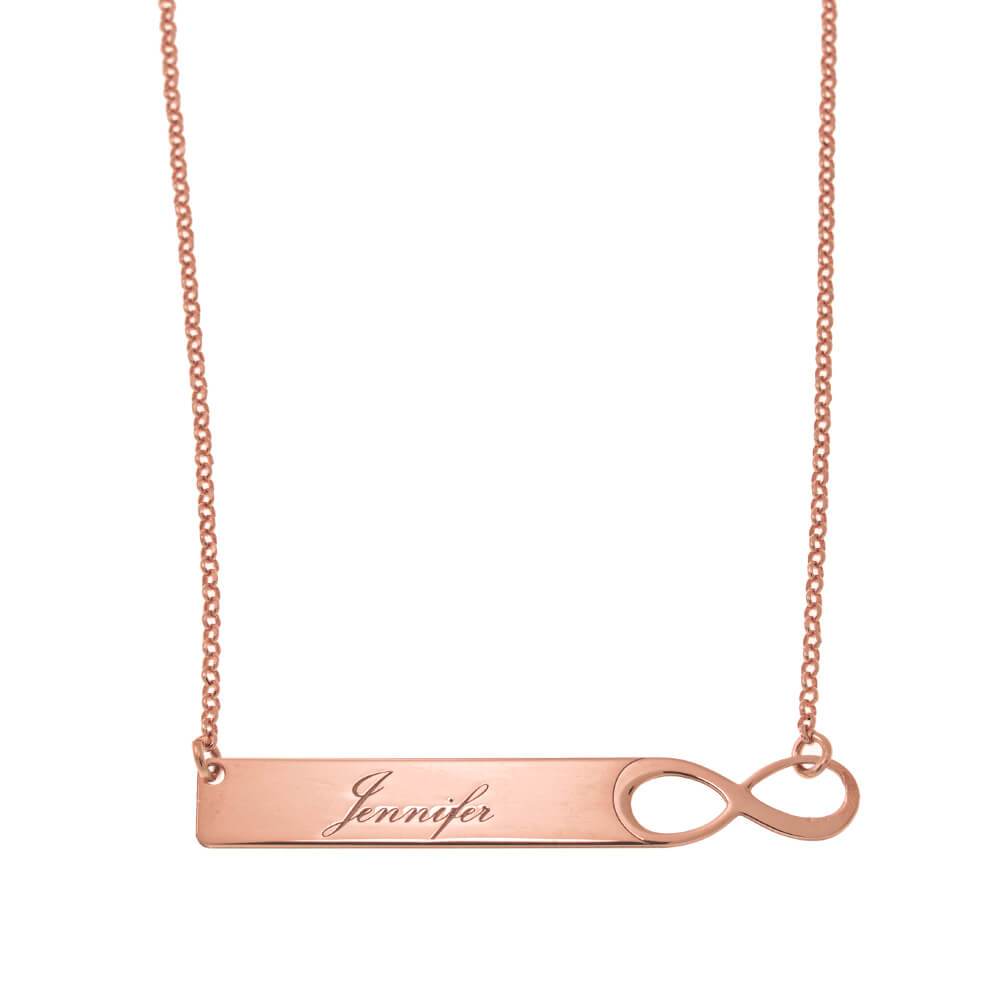 Infinity Bar Necklace With Engraving