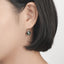 18K Gold Natural Tahitian Black Pearl Diamond Hook Earrings