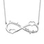 Double Heart Infinity Love Necklace with Engraved Name 18K Gold Plating