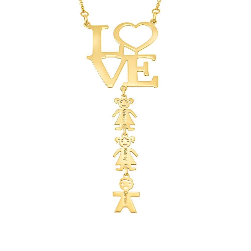 LOVE Mom Necklace With Kids