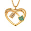 Love Arrow Birthstone Heart Necklace