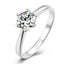 Classic Round Cut Moissanite Diamond Six Prong Solitaire Ring