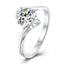 Classic Round Cut Moissanite Diamond Angle Solitaire Rings