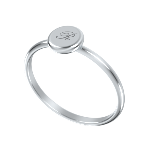 Round Initial Small Coin Ring