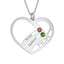 Mom Heart Necklace With Birthstones