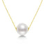 18K Gold Pendant Natural Cultured Freshwater Pearl Music Pendant Necklace